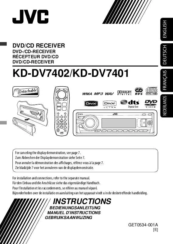 Mode d'emploi JVC KD-7402