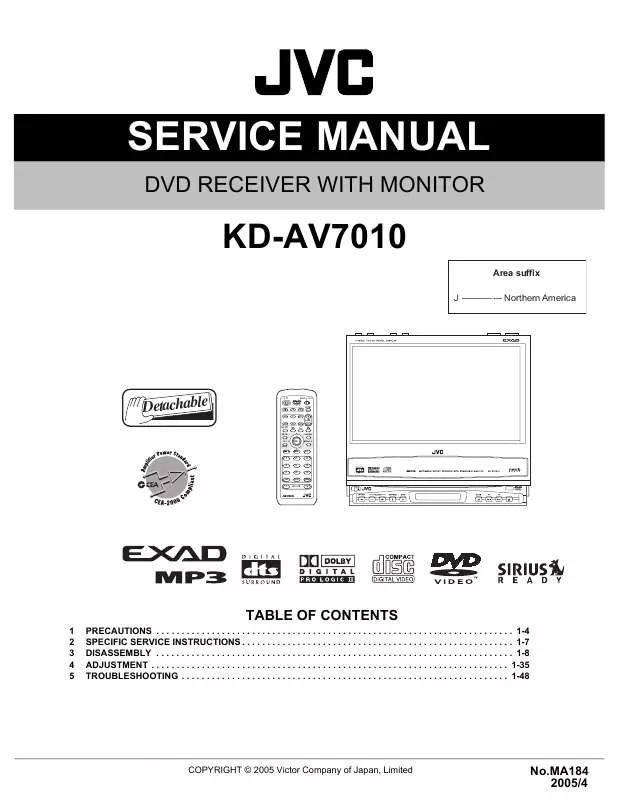 Mode d'emploi JVC KD-AV7010