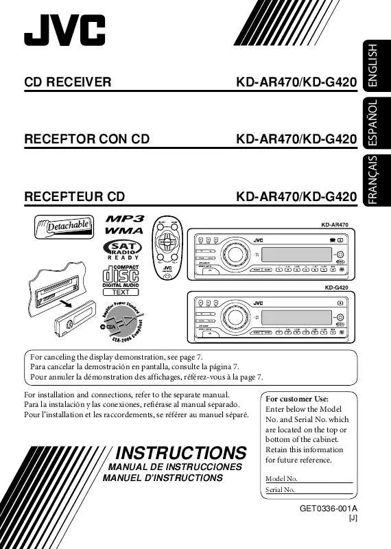 Mode d'emploi JVC KDG420J-KD-G420