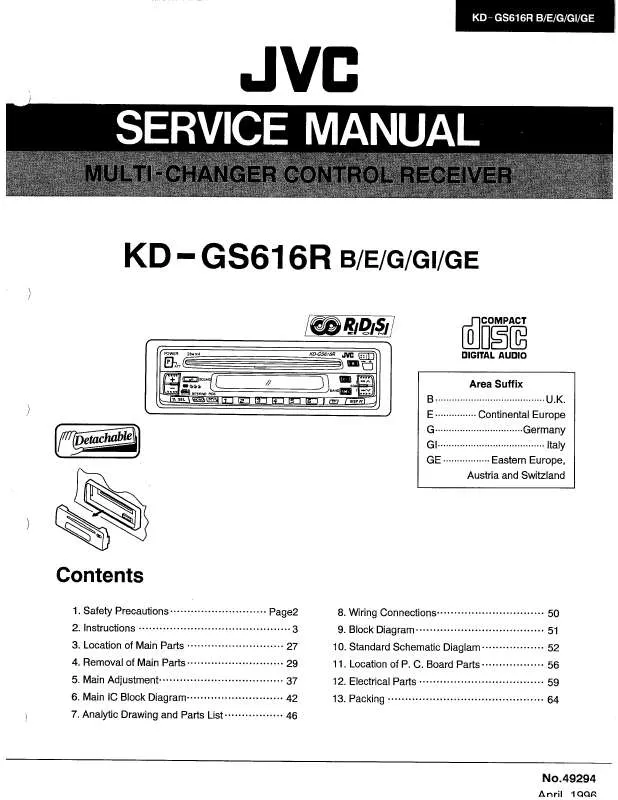 Mode d'emploi JVC KD-GS616RE