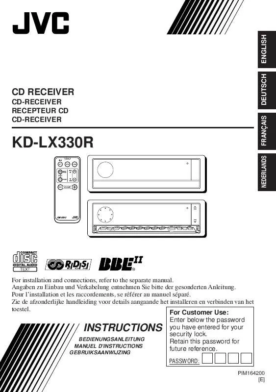 Mode d'emploi JVC KD-LX330R
