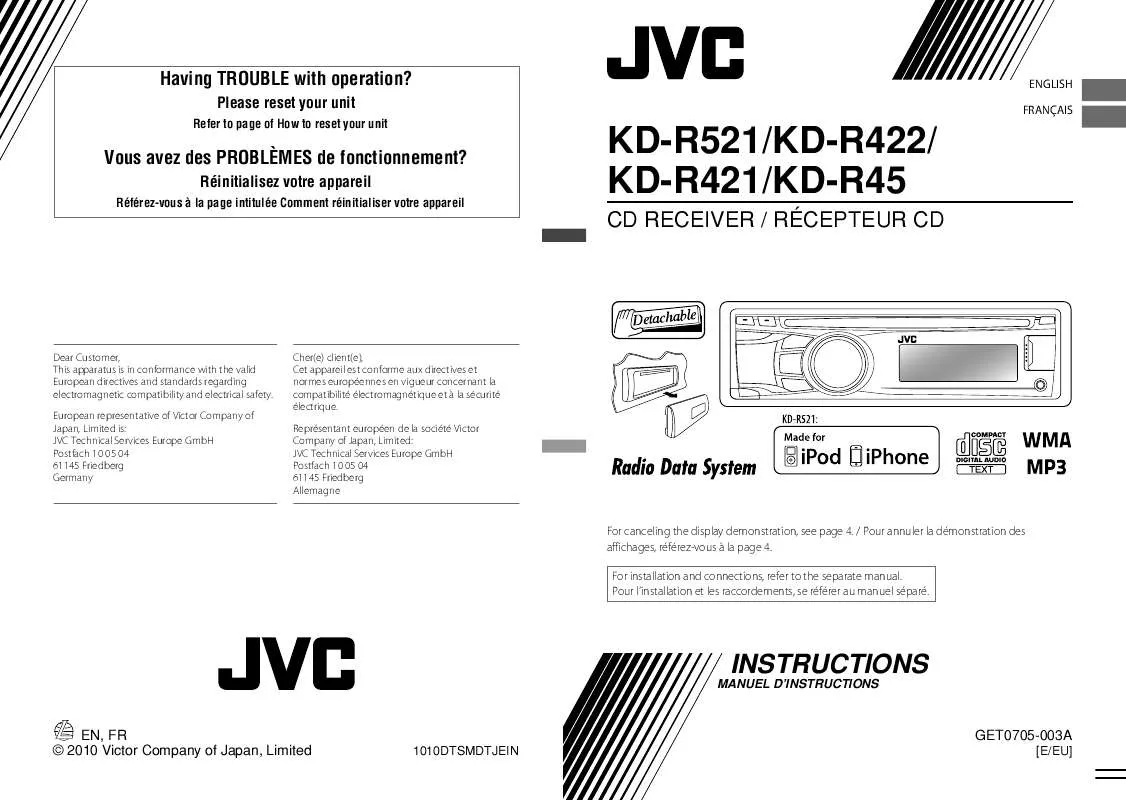 Mode d'emploi JVC KD-R421