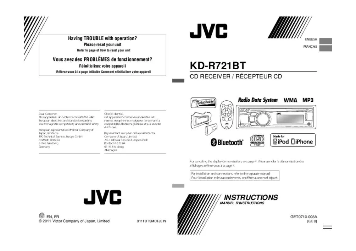 Mode d'emploi JVC KD-R721E
