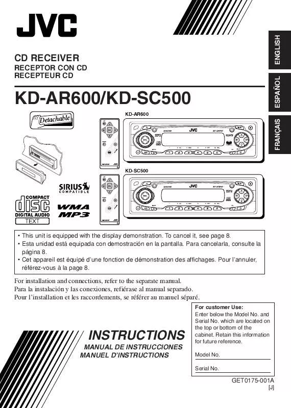 Mode d'emploi JVC KD-SC500