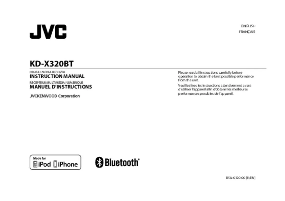 Mode d'emploi JVC KD-X320BT