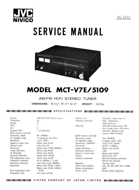 Mode d'emploi JVC MCT-V7E 5109