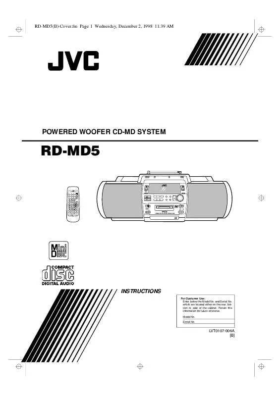 Mode d'emploi JVC RD-MD5