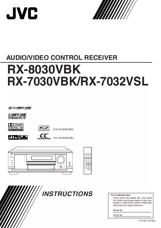 Mode d'emploi JVC RX-8030VBK-RX-8030