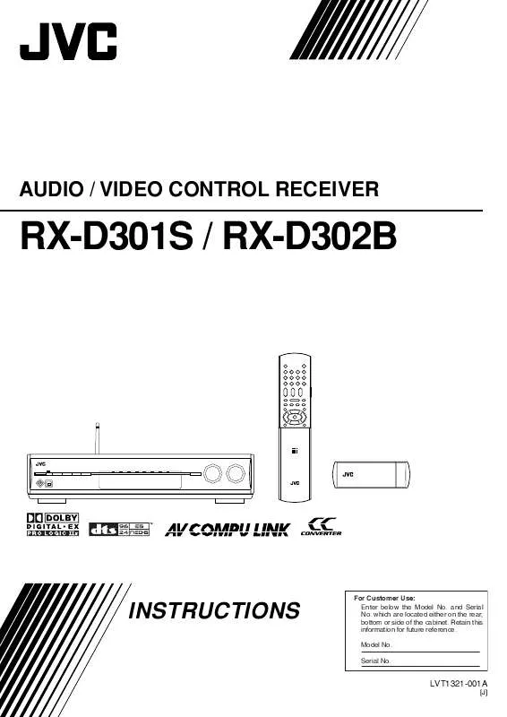 Mode d'emploi JVC RX-D301SUJ-RX-D301