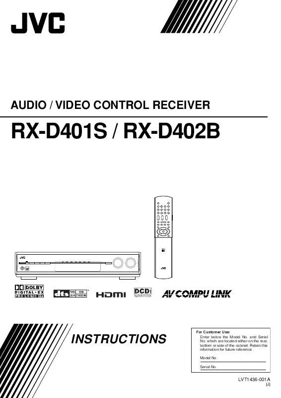 Mode d'emploi JVC RX-D401SJ-RX-D401