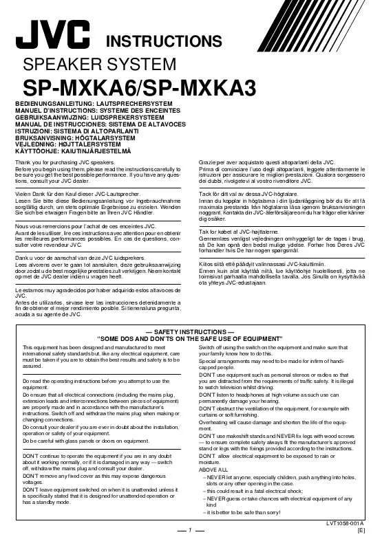 Mode d'emploi JVC SP-MXKA6