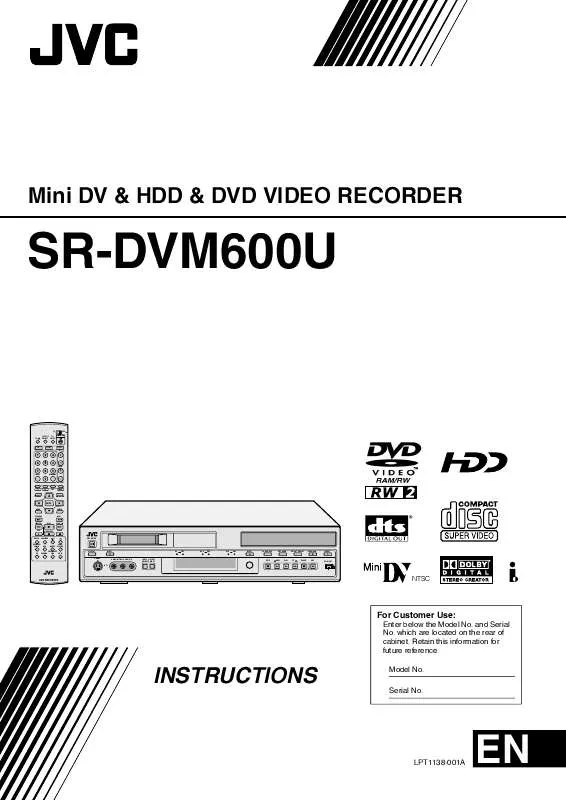 Mode d'emploi JVC SR-DVM600US-SR-DVM600