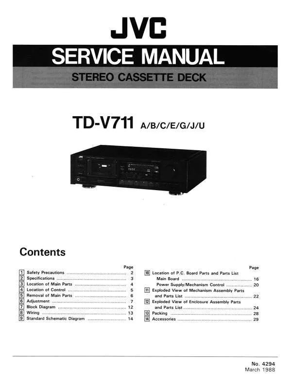 Mode d'emploi JVC TD-V711