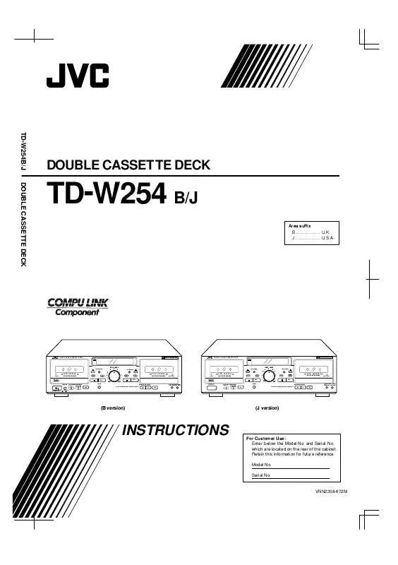 Mode d'emploi JVC TD-W254
