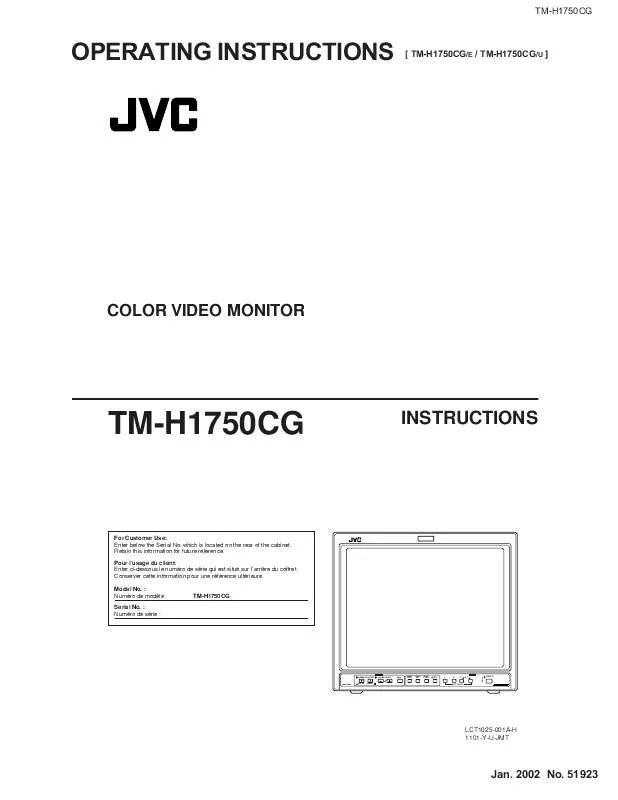 Mode d'emploi JVC TM-H1750CG-U-TM-H1750