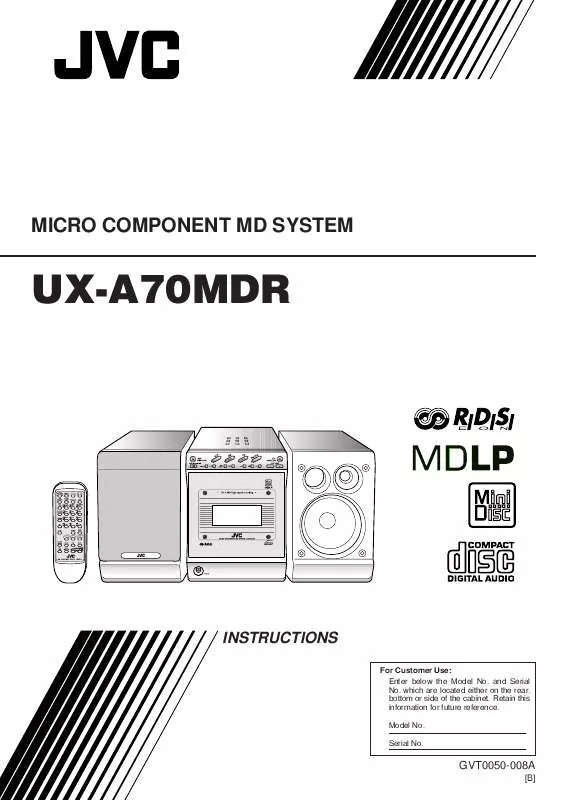 Mode d'emploi JVC UX-A70MDR