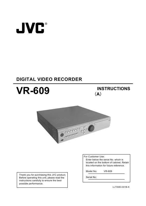 Mode d'emploi JVC VR-609U/E