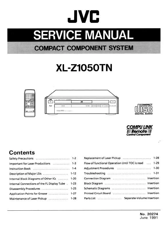 Mode d'emploi JVC XL-Z1050TN