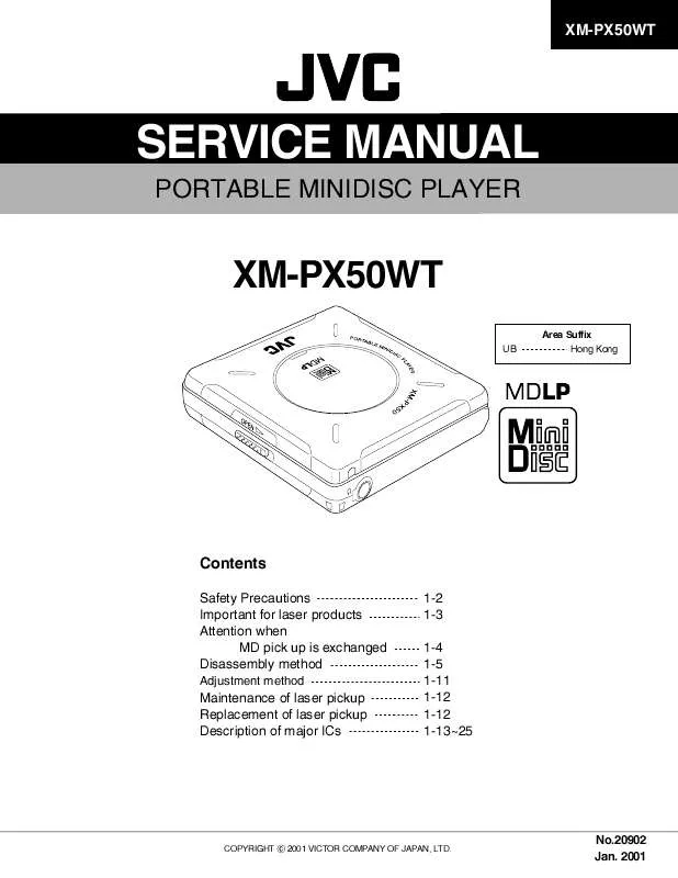 Mode d'emploi JVC XM-PX50WT