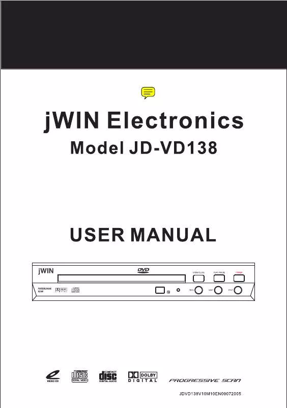 Mode d'emploi JWIN JD-VD138