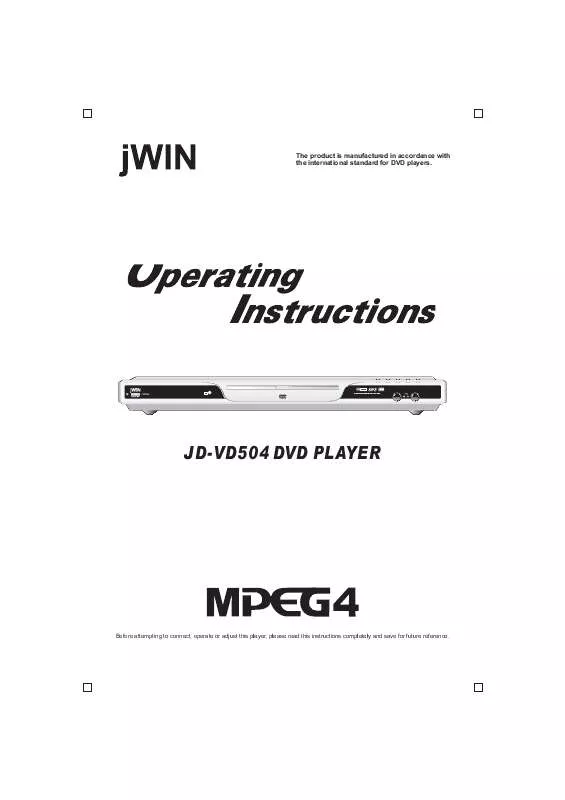 Mode d'emploi JWIN JD-VD504