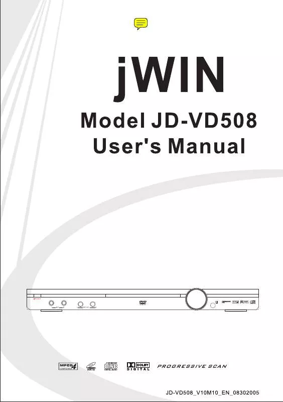 Mode d'emploi JWIN JD-VD508