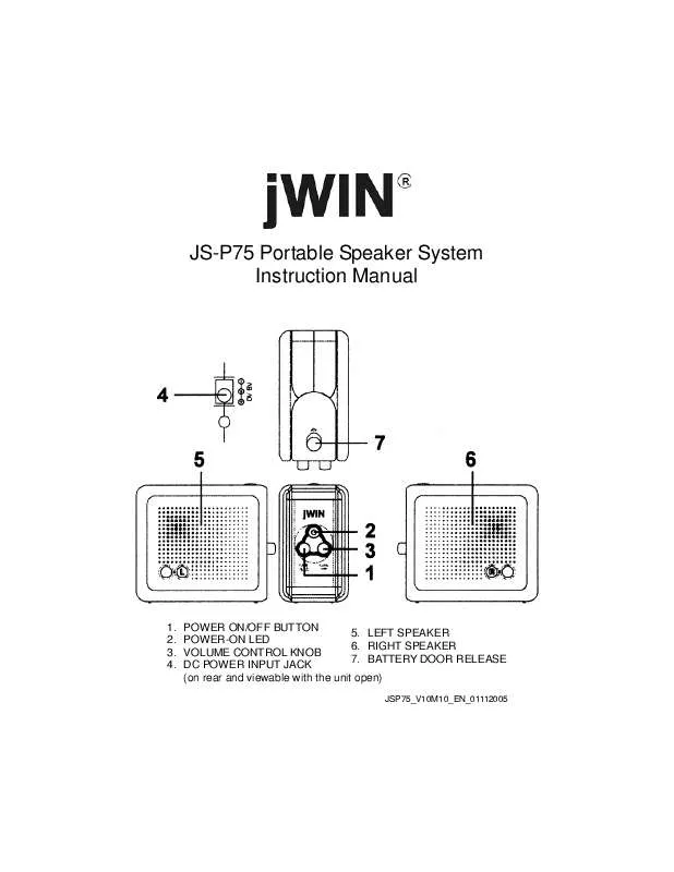 Mode d'emploi JWIN JS-P75