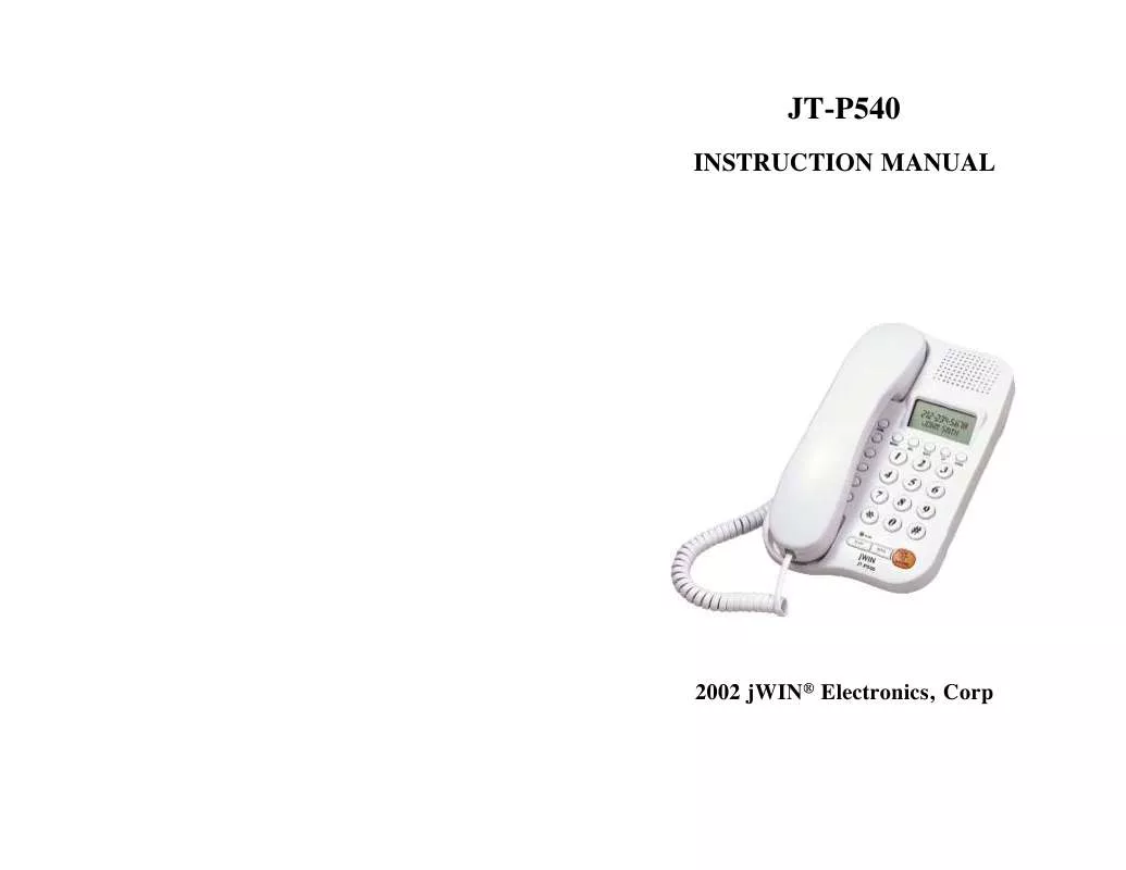 Mode d'emploi JWIN JT-P540
