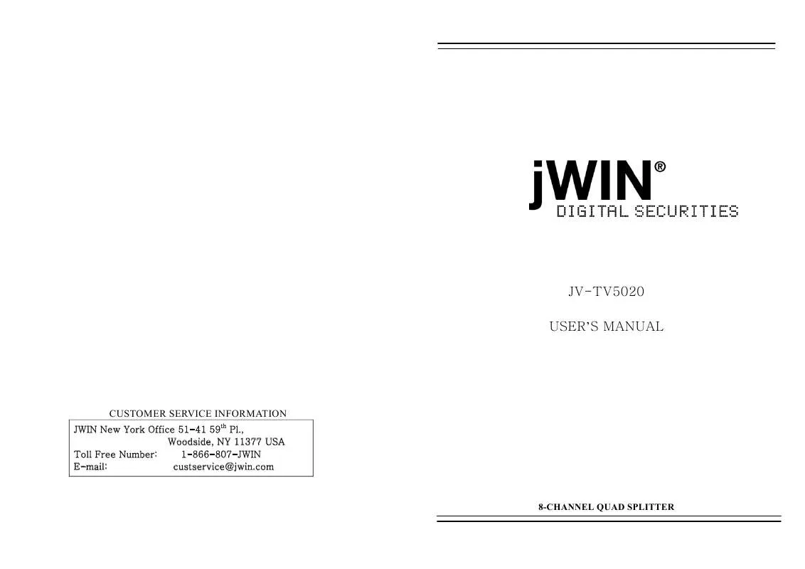 Mode d'emploi JWIN JV-TV5020