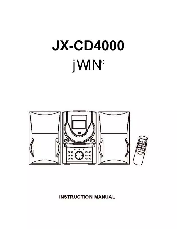 Mode d'emploi JWIN JX-CD4000