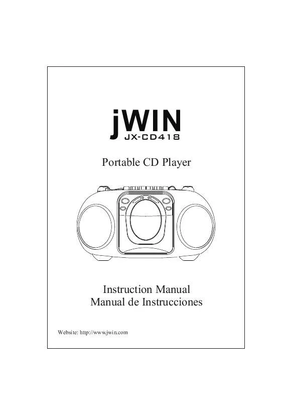 Mode d'emploi JWIN JX-CD418
