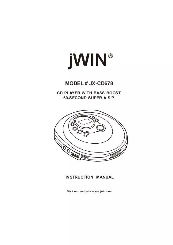 Mode d'emploi JWIN JX-CD678