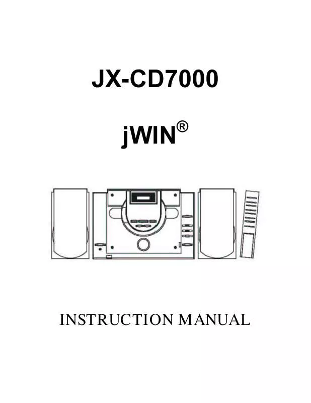 Mode d'emploi JWIN JX-CD7000
