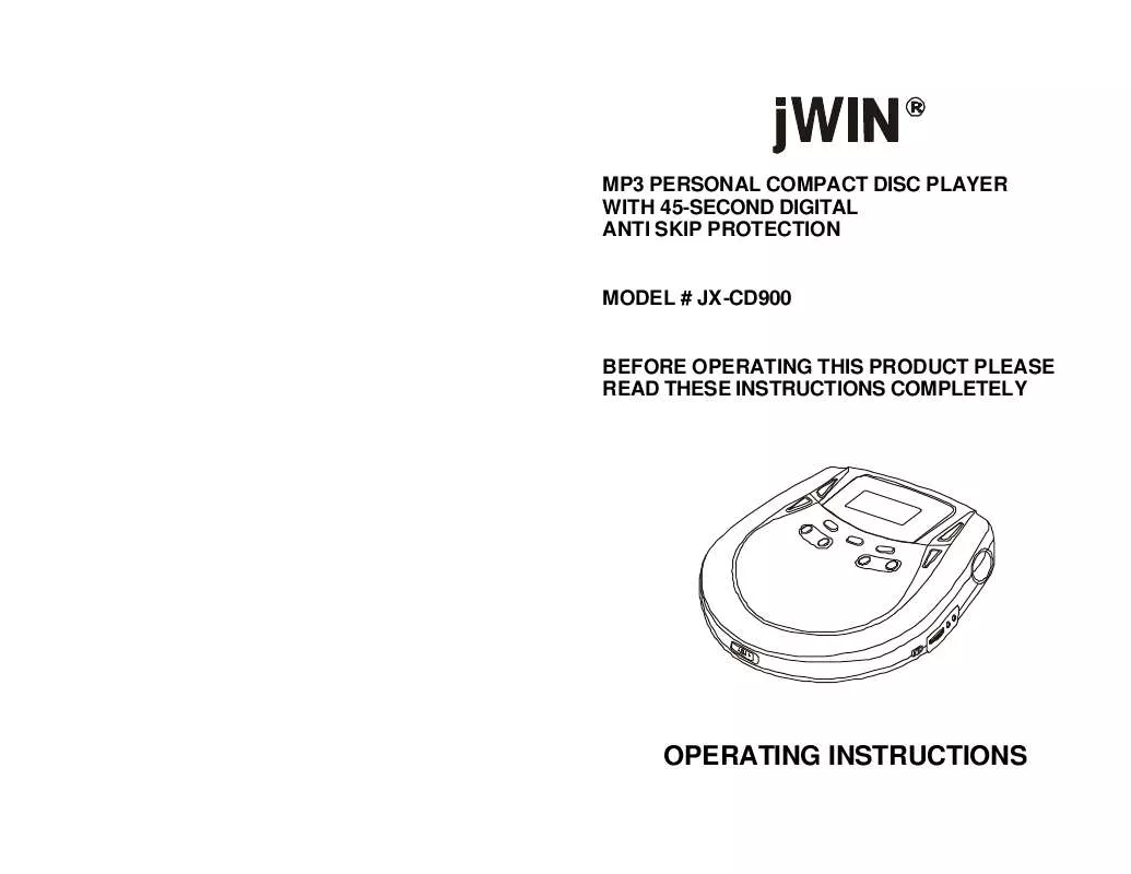 Mode d'emploi JWIN JX-CD900