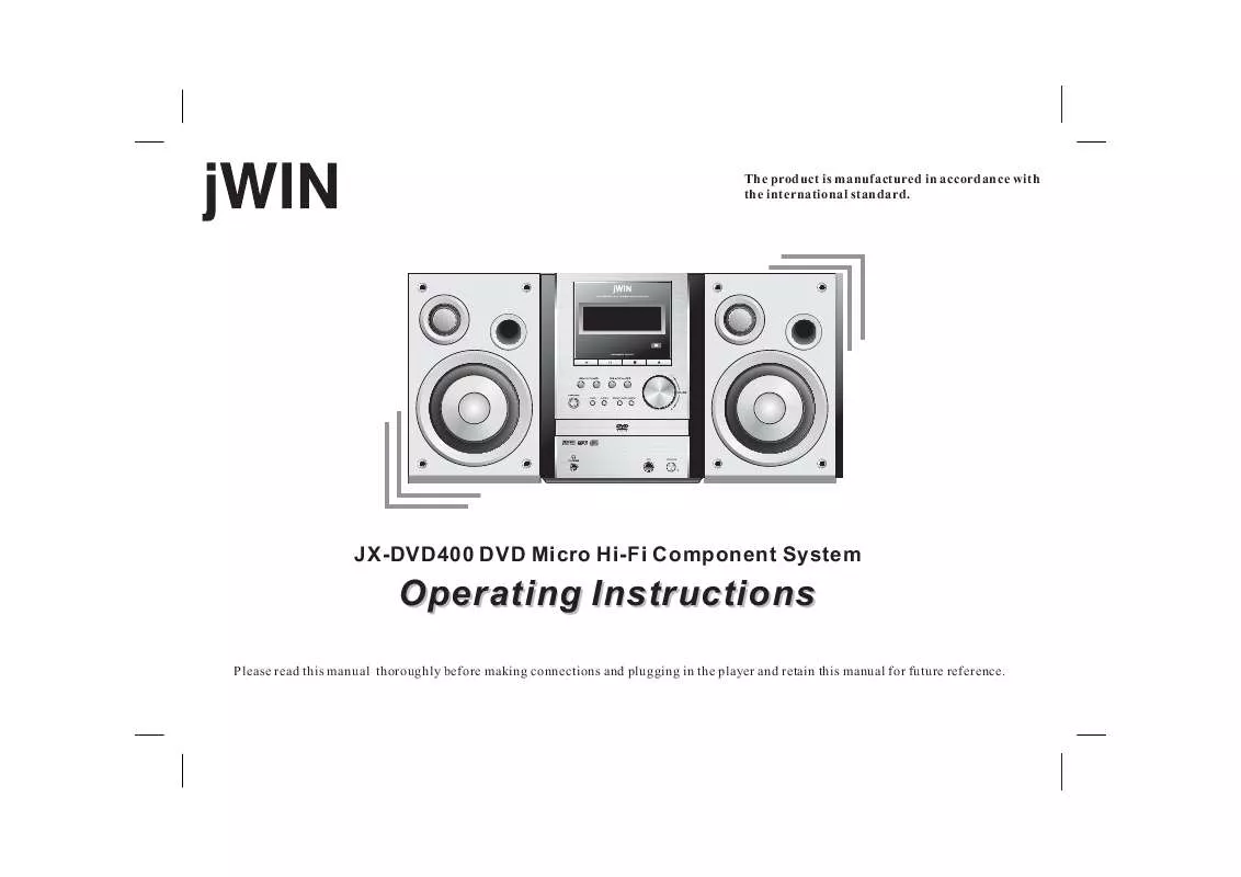 Mode d'emploi JWIN JX-DVD400