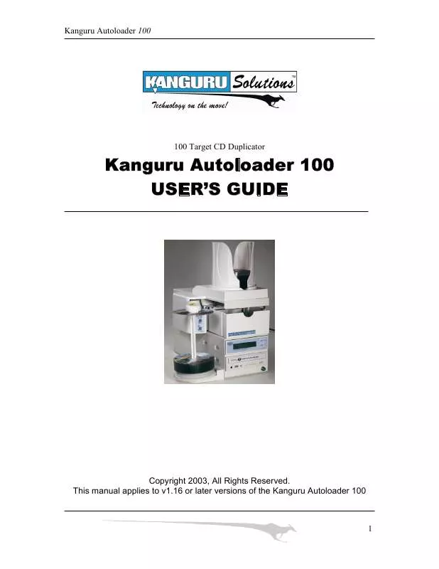 Mode d'emploi KANGURU AUTOLOADER 100