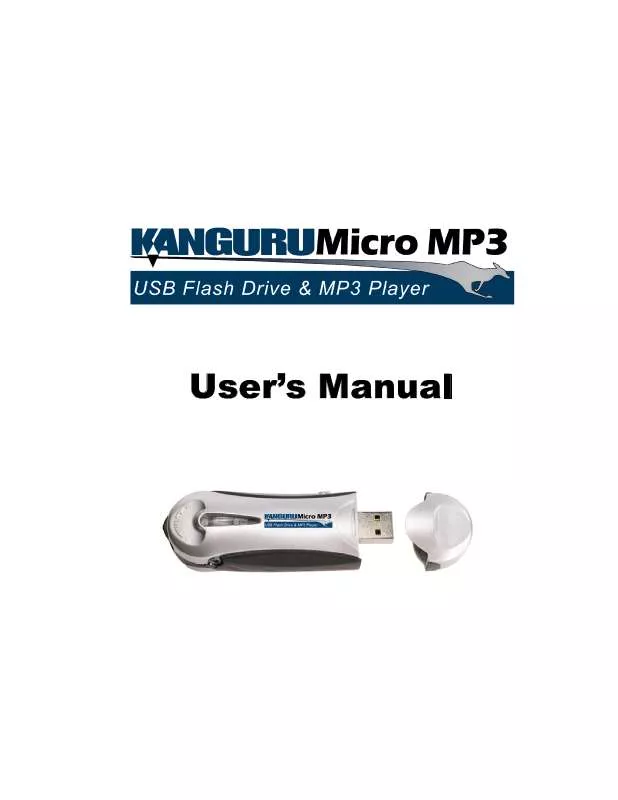 Mode d'emploi KANGURU MICRO MP3