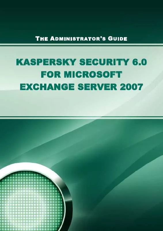 Mode d'emploi KASPERSKY LAB SECURITY 6.0