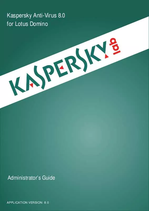 Mode d'emploi KASPERSKY ANTI-VIRUS 8