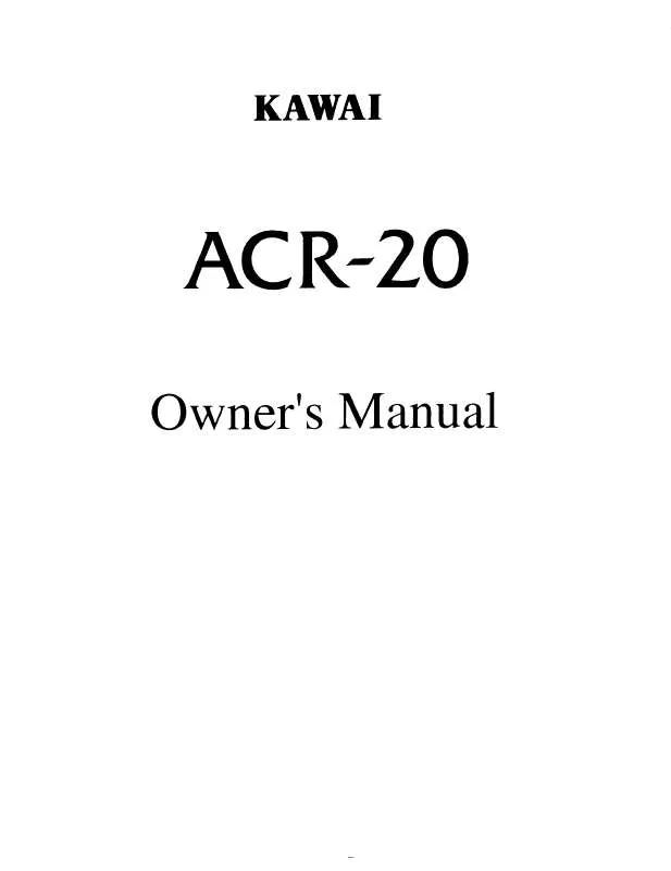 Mode d'emploi KAWAI ACR-20
