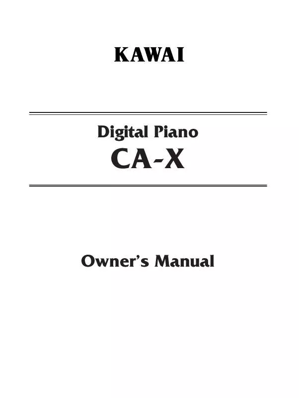 Mode d'emploi KAWAI CA-X