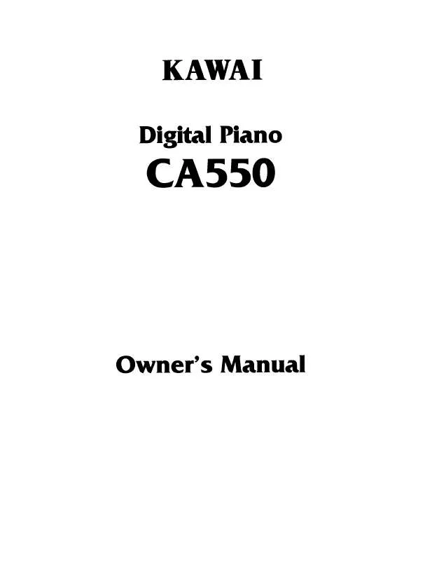 Mode d'emploi KAWAI CA550