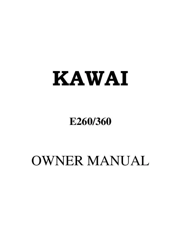 Mode d'emploi KAWAI E360