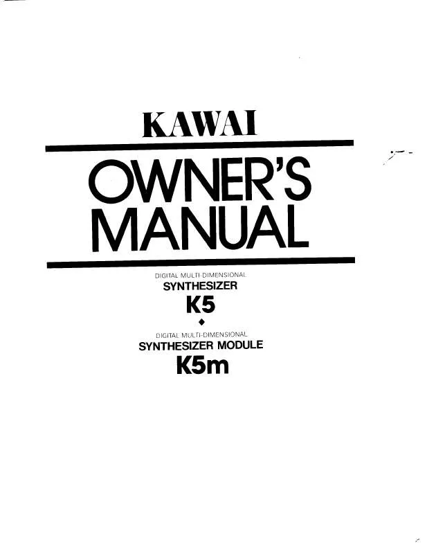Mode d'emploi KAWAI K5