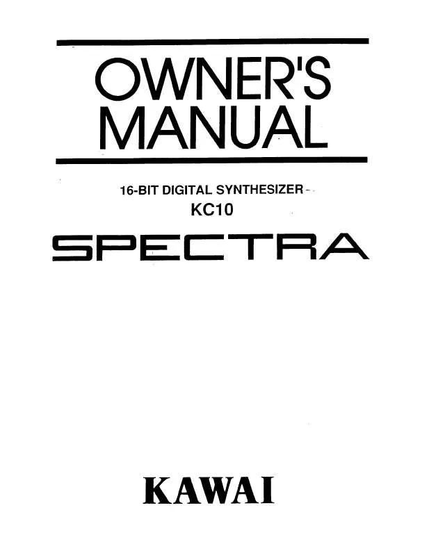 Mode d'emploi KAWAI KC10 SPECTRA