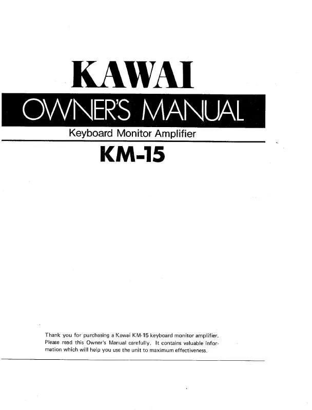 Mode d'emploi KAWAI KM-15