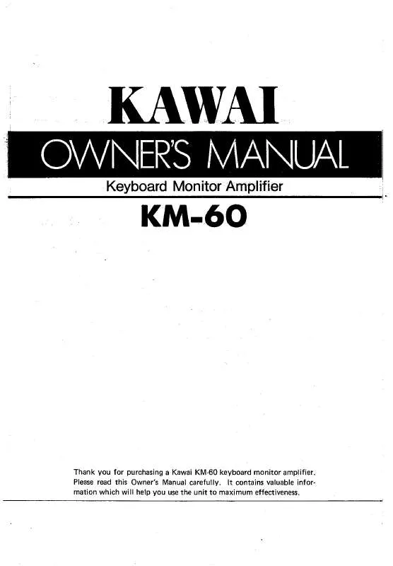 Mode d'emploi KAWAI KM-60