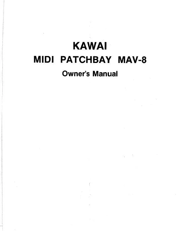 Mode d'emploi KAWAI MAV-8