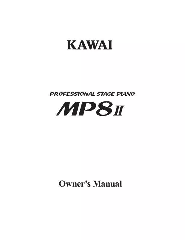 Mode d'emploi KAWAI MP8II