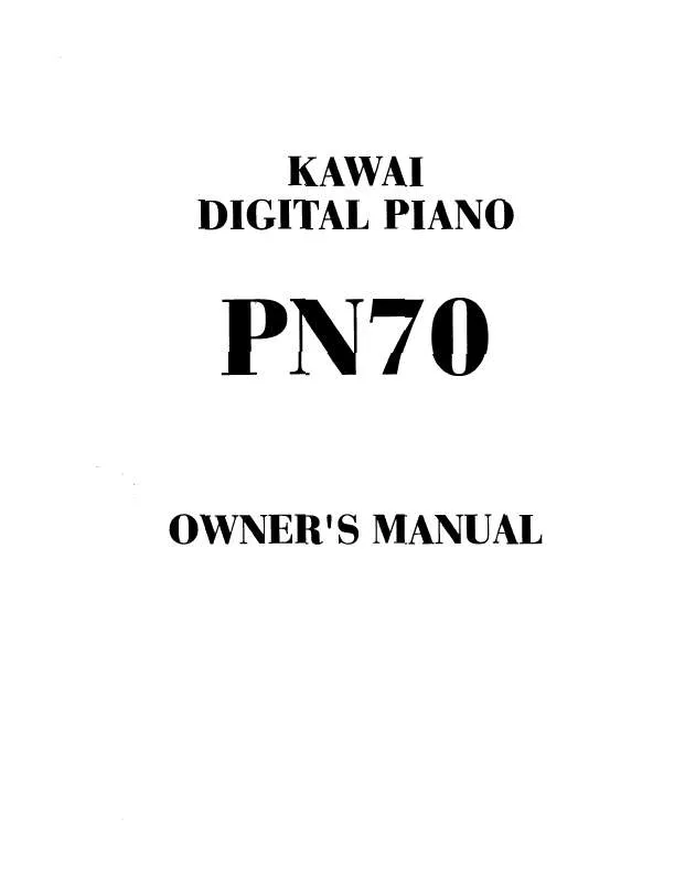 Mode d'emploi KAWAI PN70
